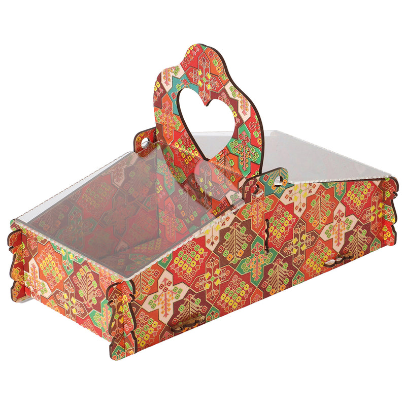 MDF Acrylic Traditional Design Hamper Tray with Handle