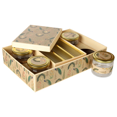 Printed Gift Box with 4 Plastic Jar & a Beautiful Box in Side