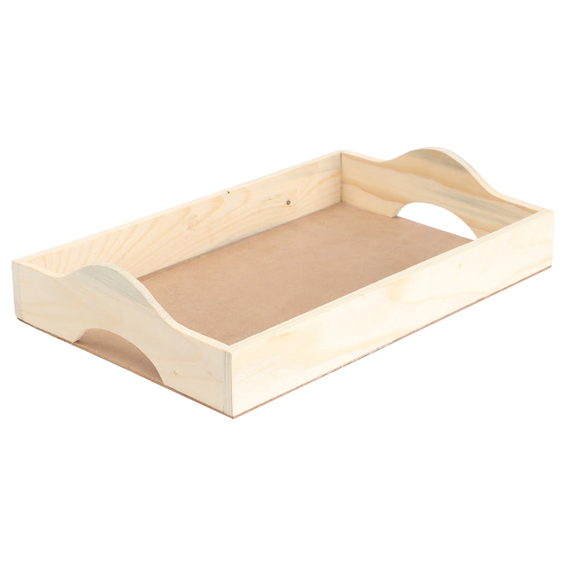 Pine Wood Tray With Handle 