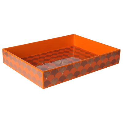 Beautiful Orange Lacquer tray 14x10x2.5 inches 15006