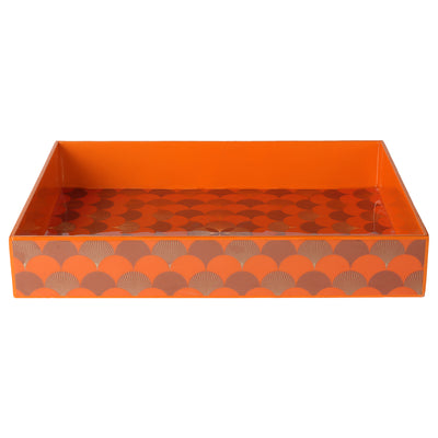 Beautiful Orange Lacquer tray 14x10x2.5 inches 15006