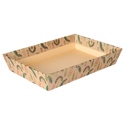 Peacock Printed Boat Style Fancy Tray