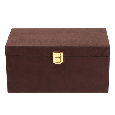 Brown Suede MDF Box with Lock