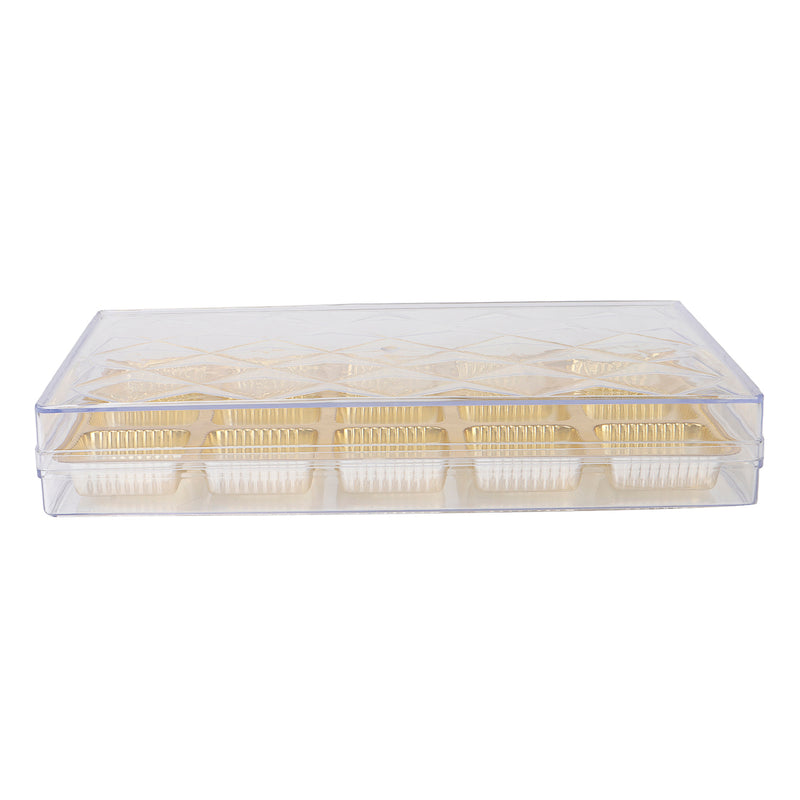Premium Plastic Chocolate/Sweet Box with 15 Cavity (9.5x6.5x1.5) Inch 5901