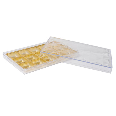 Premium Plastic Chocolate/Sweet Box with 15 Cavity (9.5x6.5x1.5) Inch 5901