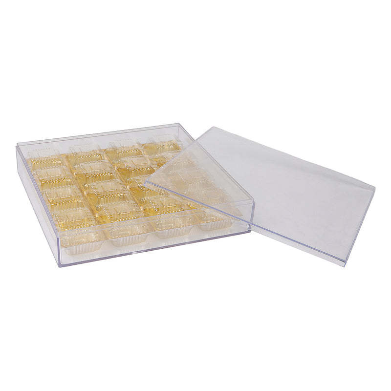 Premium Plastic Chocolate/Sweet Box with 16 Cavity (7.75x7.75x1.5) Inch 5902