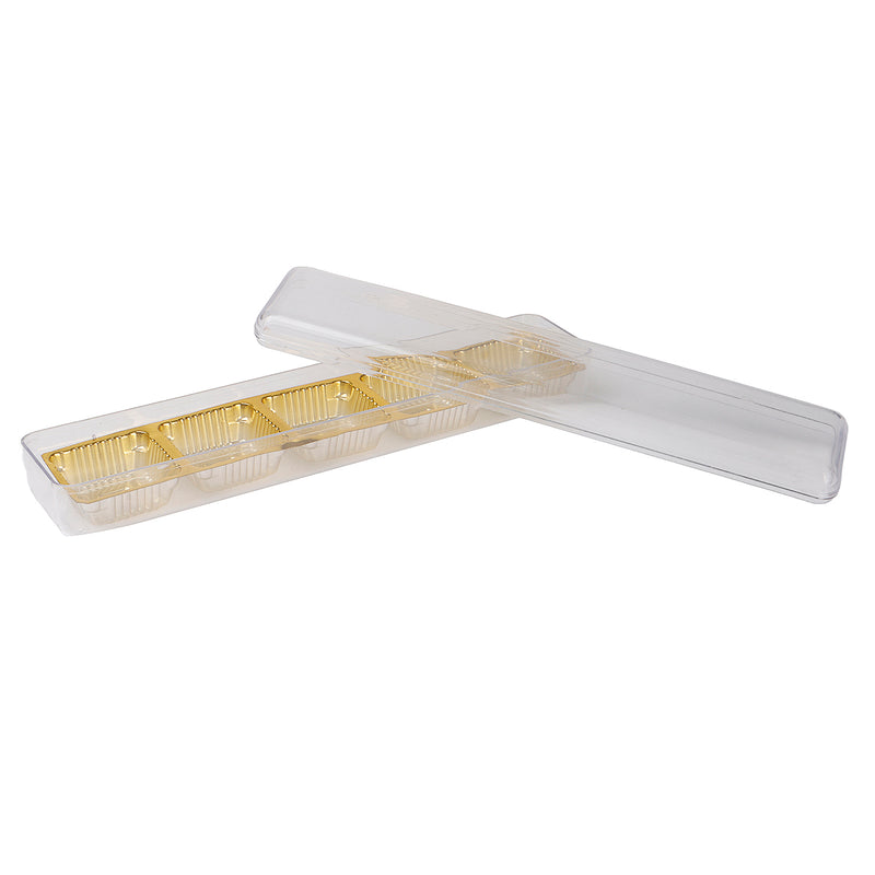 Premium Plastic Chocolate/Sweet Box with 5 cavity (9.25x1.75x1.5) Inch 5906