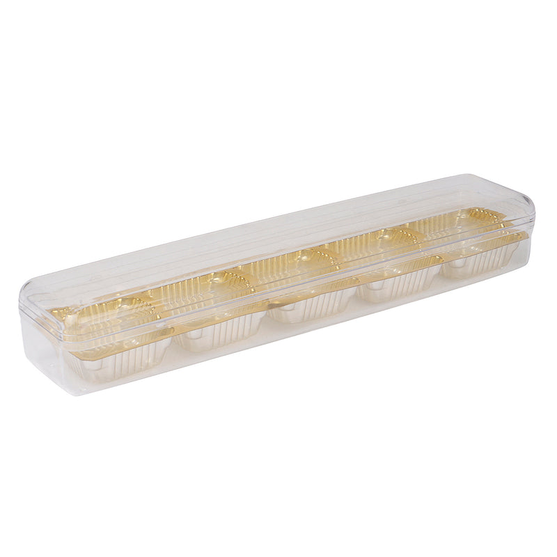 Premium Plastic Chocolate/Sweet Box with 5 cavity (9.25x1.75x1.5) Inch 5906