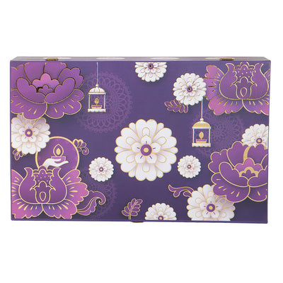 Floral MDF Hamper Box with 4 salsa jar & 3 liner cavity (16x10x4) Inch 9005