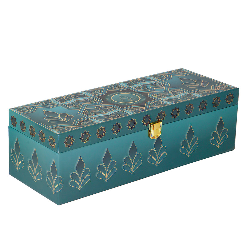 Premium Blue MDF Hamper Box with 3 printed salsa jar (13x9x4) Inch 9009B