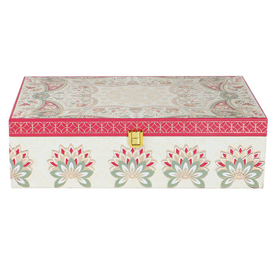 Royal Lotus Hamper Box with 2 plastic container & 2 salsa jar (14x9x4) Inch 9026A