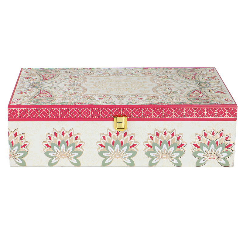 Royal Lotus Hamper Box with 2 plastic container & 2 salsa jar (14x9x4) Inch 9026A