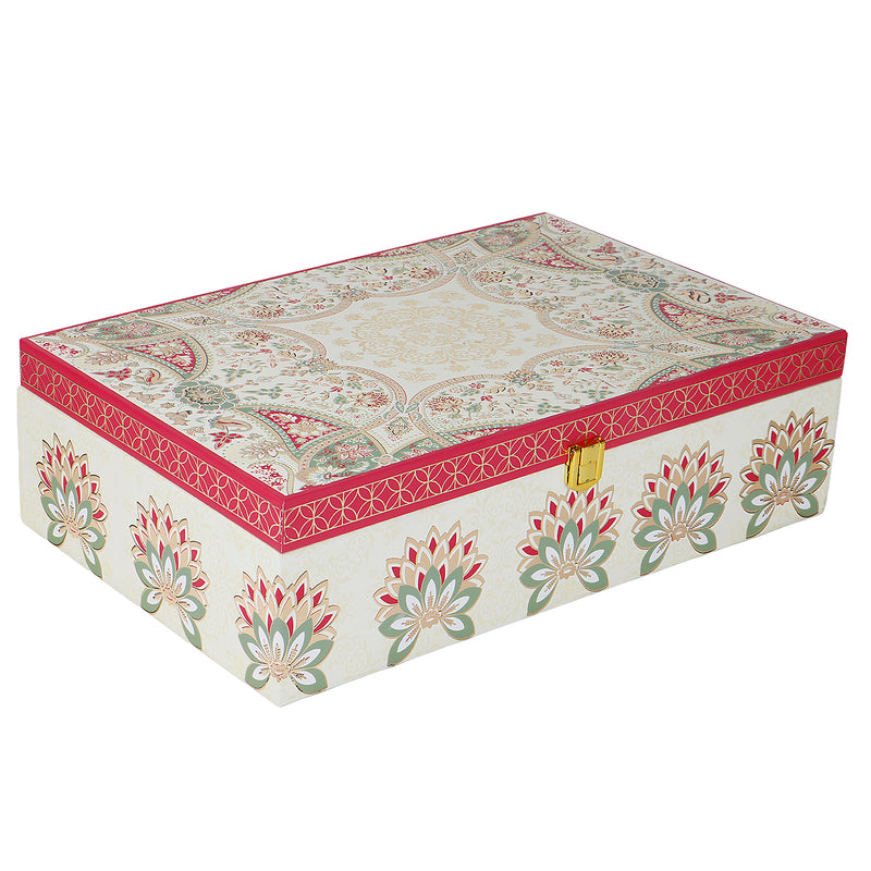 Royal Lotus Hamper Box with 2 plastic container & 2 salsa jar (14x9x4) Inch 9026A