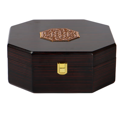 Premium Wooden Gift Box with 4 laser cut design salsa jars (9x9x3.5 Inches) 9082