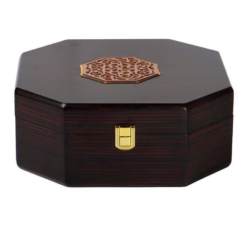 Premium Wooden Gift Box with 4 laser cut design salsa jars (9x9x3.5 Inches) 9082