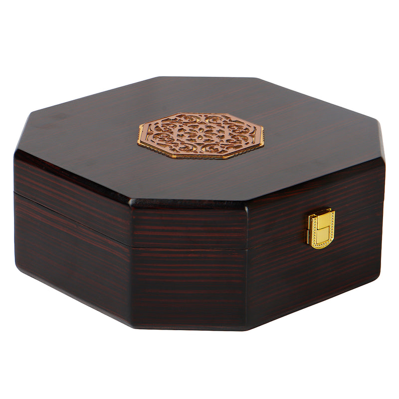 Premium Wooden Gift Box with 4 laser cut design salsa jars (9x9x3.5 Inches) 9082