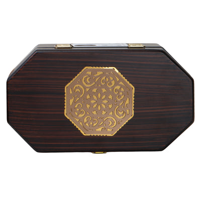 Premium Wooden Gift Box with 2 laser cut design salsa jars (9x5x3.5 Inches) 9084