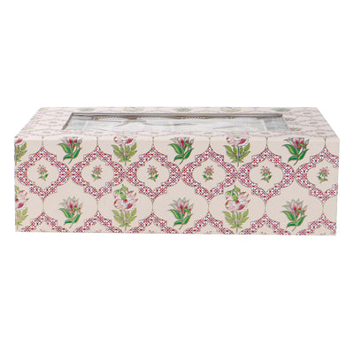 Magnetic Foldable Floral Hamper Box with 2 salsa jars & 16 cavity (11.5x7.75x3.5) Inch 9093