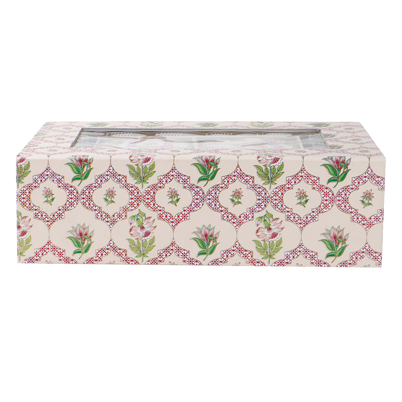 Magnetic Foldable Floral Hamper Box with 2 salsa jars & 16 cavity (11.5x7.75x3.5) Inch 9093