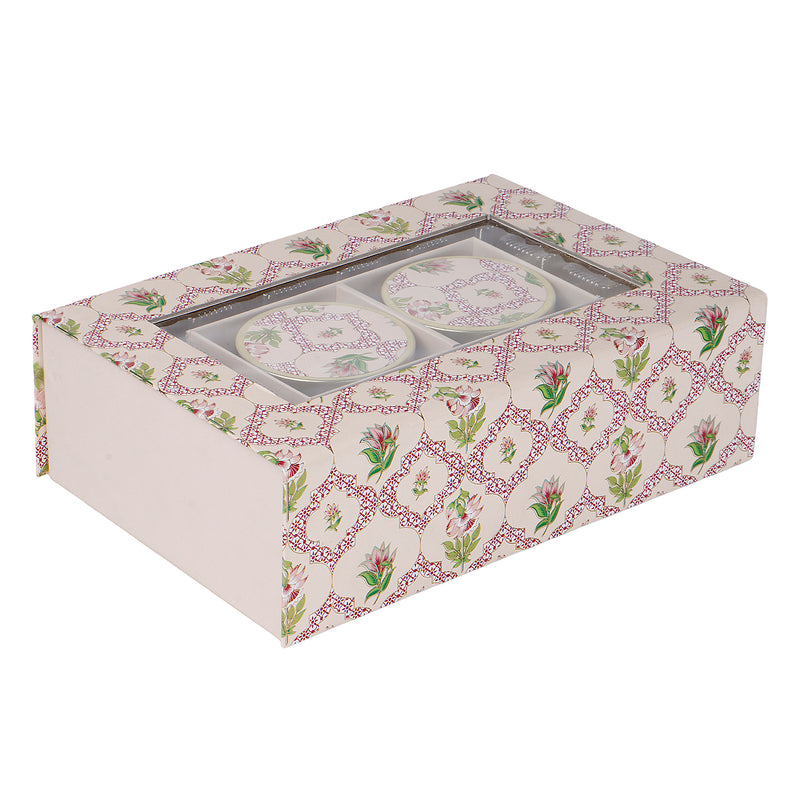 Magnetic Foldable Floral Hamper Box with 2 salsa jars & 16 cavity (11.5x7.75x3.5) Inch 9093