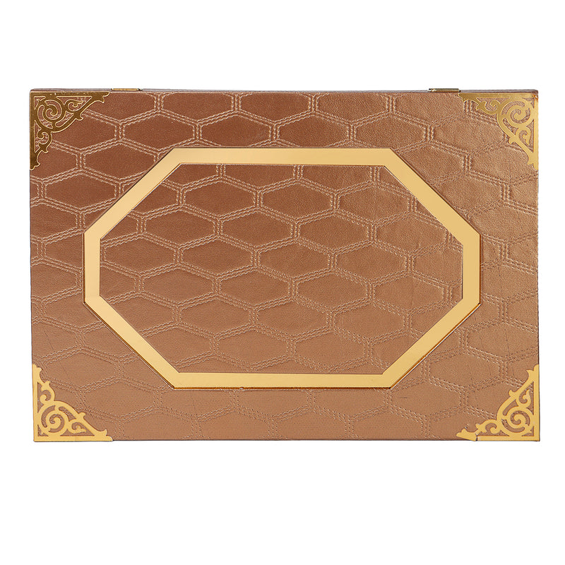 Leatherite MDF Hamper Box with 2 acrylic boxes 3 liner cavity (14x10x4) Inch 9099A