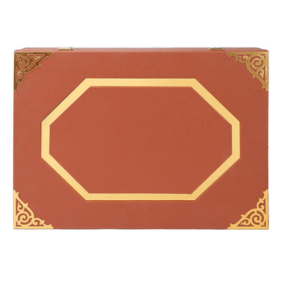 Leatherite MDF Hamper Box with 2 acrylic boxes 3 liner cavity (14x10x4) Inch 9099