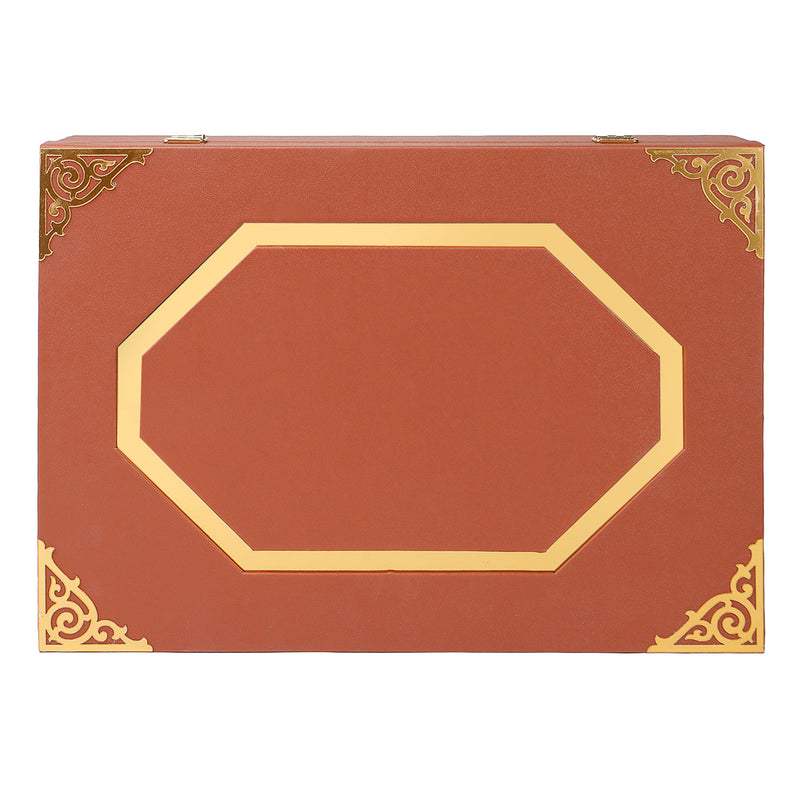 Leatherite MDF Hamper Box with 2 acrylic boxes 3 liner cavity (14x10x4) Inch 9099