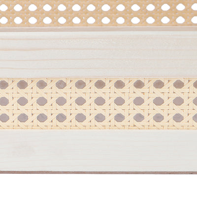 Pine Wood Cane Basket with handle (12x11.75x4) Inch 9106