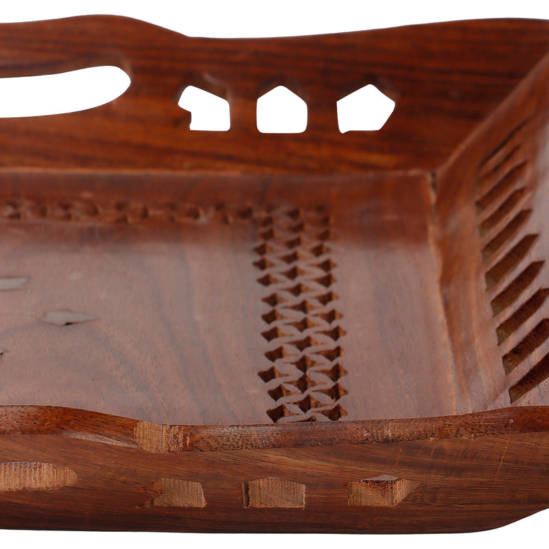 Wooden Sheesham Tray (12x12x1.5) Inch 9137