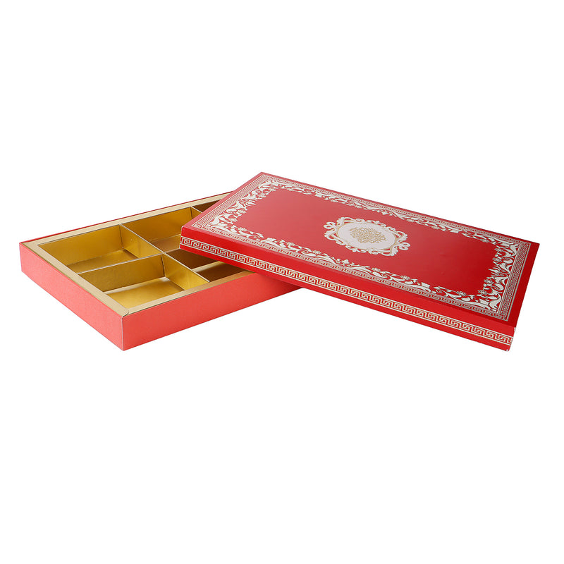 Beautiful Dry Fruit Box with 6 Compartment (14.5x9.5x1.5) Inch 9153