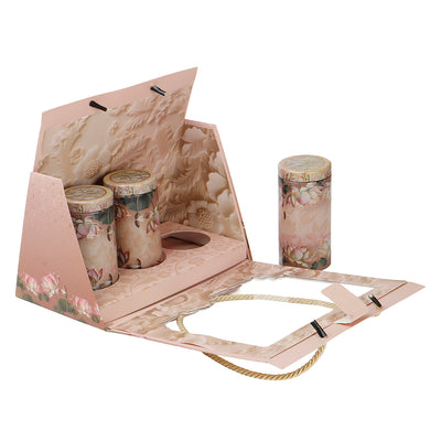Hamper Bag With 3 printed tins (10x6.5x9.5 Inches) 9509RDY