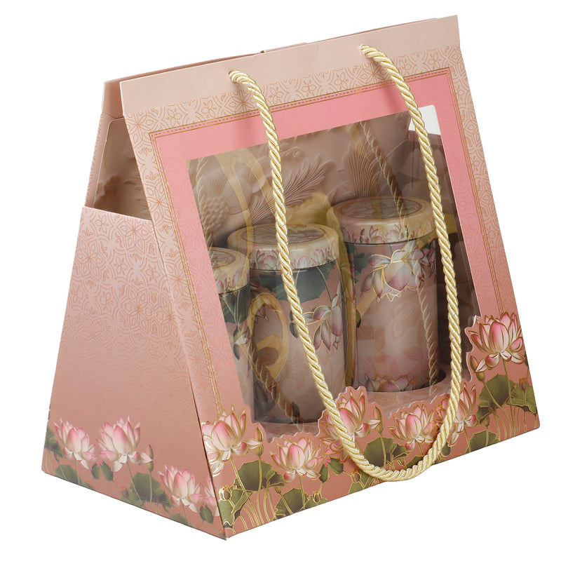 Hamper Bag With 3 printed tins (10x6.5x9.5 Inches) 9509RDY
