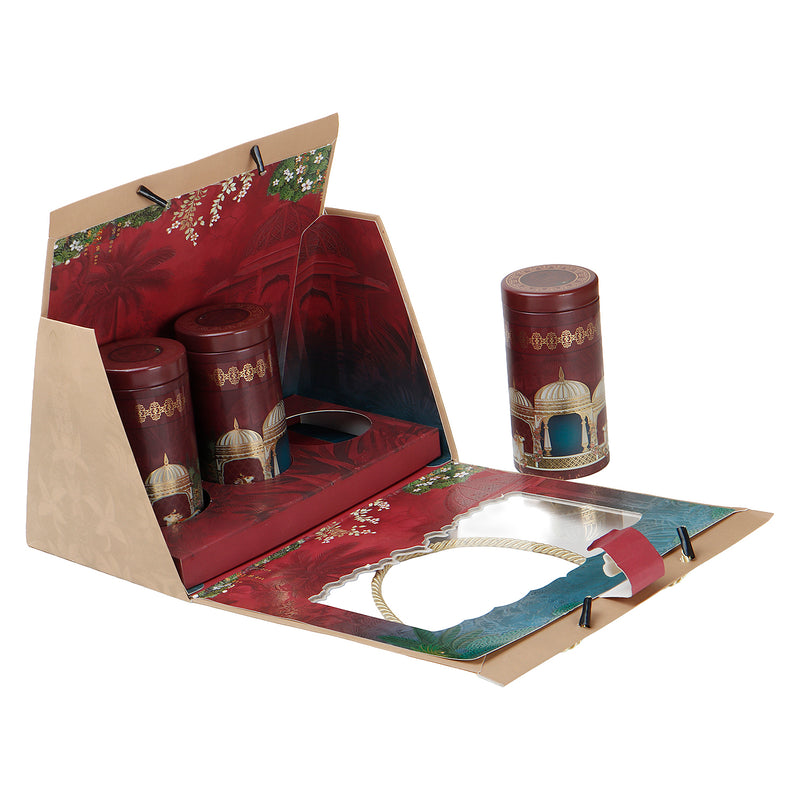 Hamper Bag With 3 printed tins (10x6.5x9.5 Inches) 9510RDY