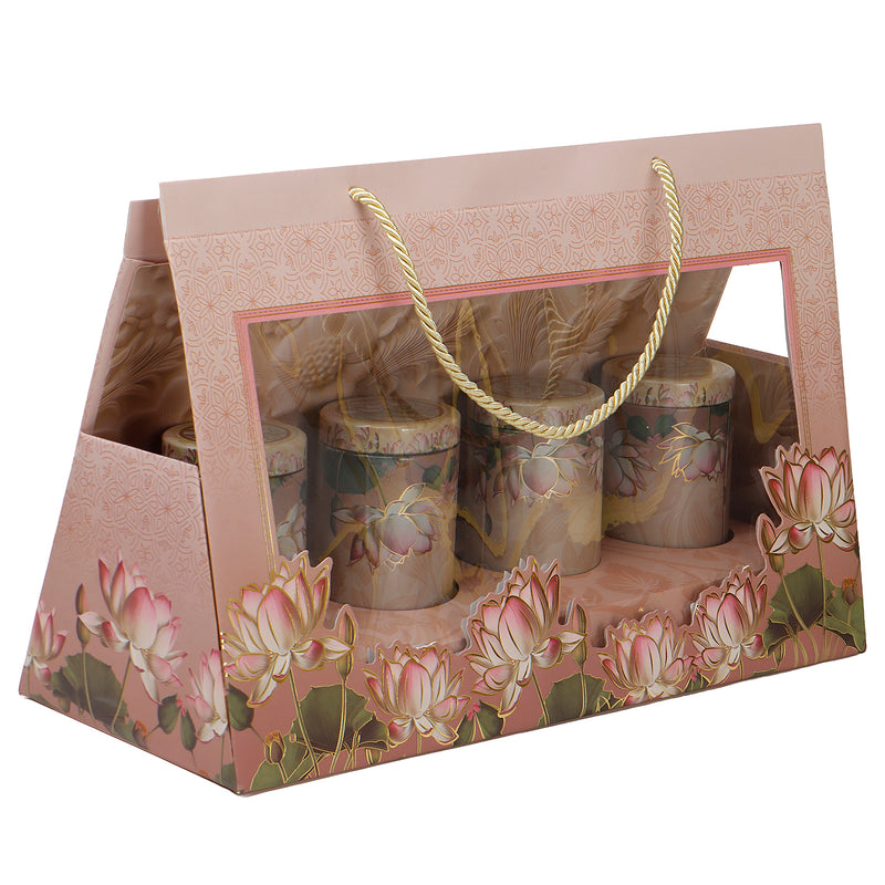 Hamper Bag With 4 printed tins (15x6.75x10 Inches) 9511RDY