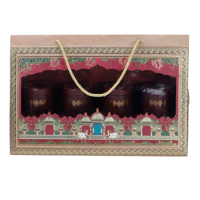 Hamper Bag With 4 printed tins (15x6.75x10 Inches) 9512RDY
