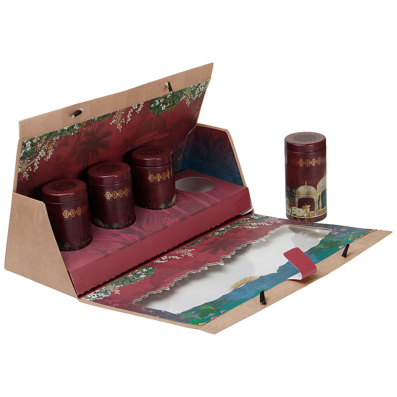 Hamper Bag With 4 printed tins (15x6.75x10 Inches) 9512RDY