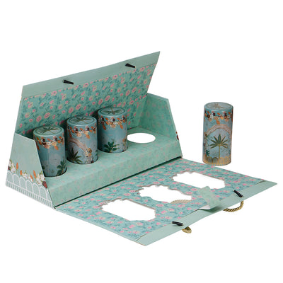 Hamper Bag With 4 printed tins (15x6.75x10 Inches) 9513RDY