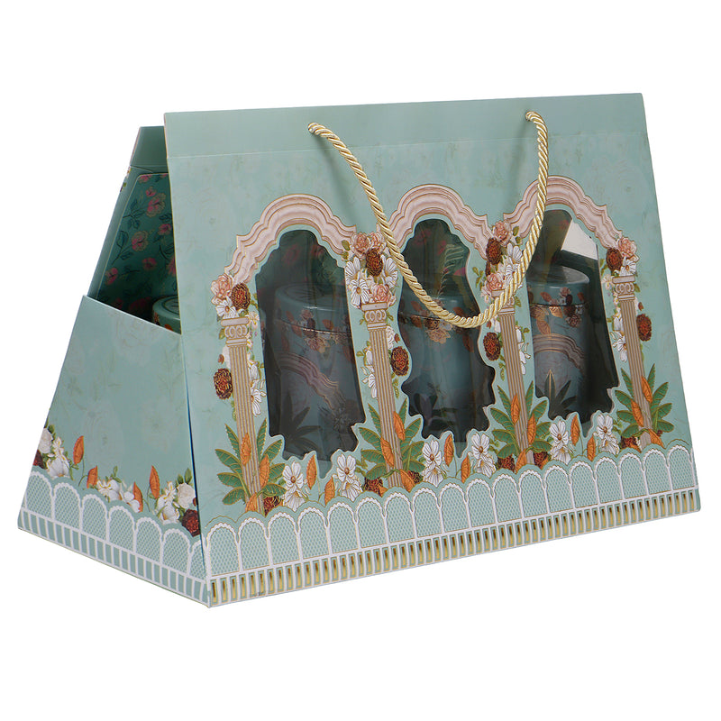 Hamper Bag With 4 printed tins (15x6.75x10 Inches) 9513RDY