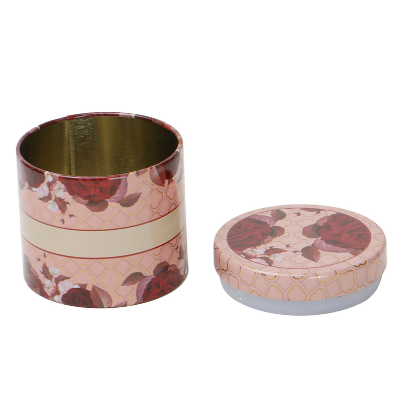 200gm Beautiful Floral Printed Air Tight Tins (3.25x3.25x3.25 Inches) 9913