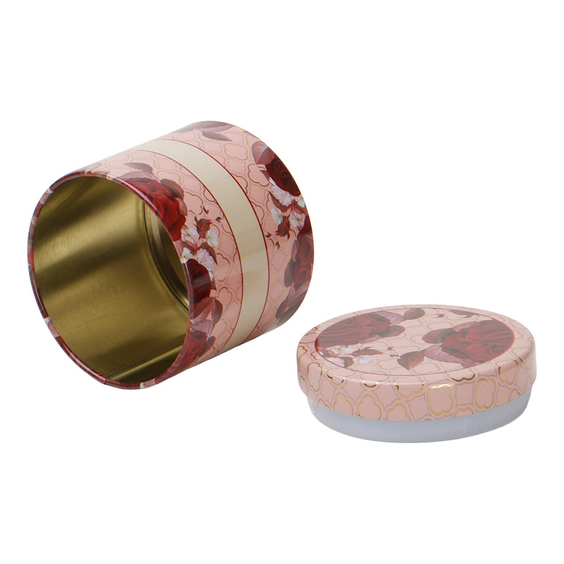 200gm Beautiful Floral Printed Air Tight Tins (3.25x3.25x3.25 Inches) 9913