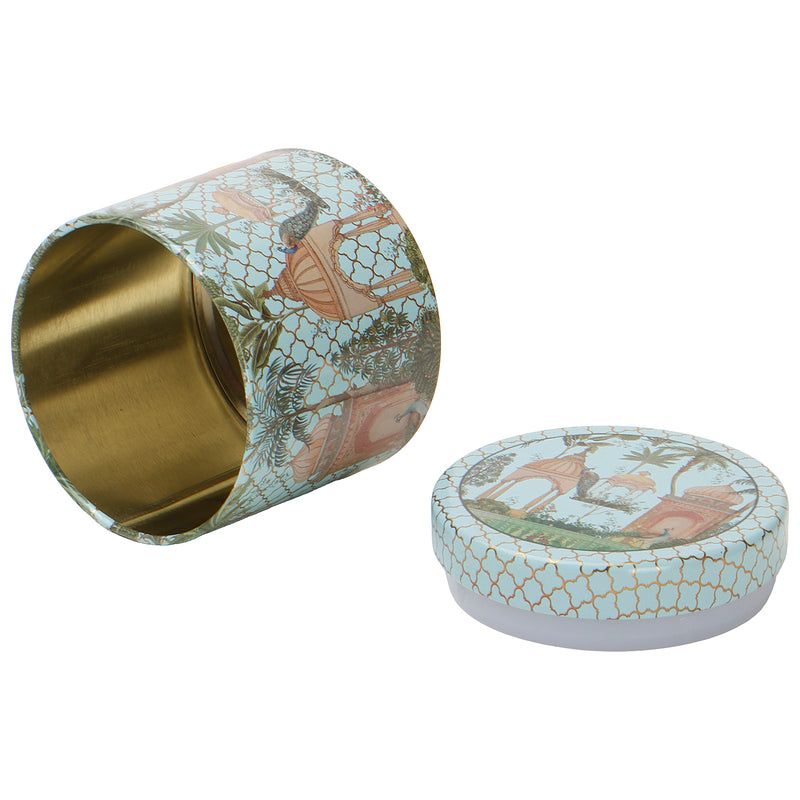 200gm Beautiful Pichwai Printed Air Tight Tins (3.25x3.25x3.25 Inches) 9915