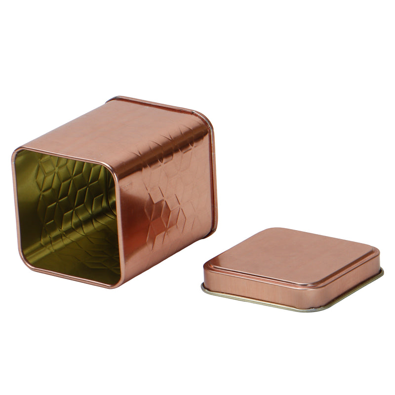 160gm Rose Gold Air Tight Tins (2.75x2.75x3.25 Inches) 9921