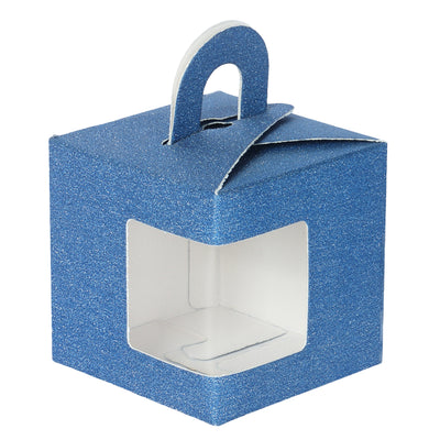 Buy Blue Glittery Small Gift Box with Transparent Window & lock