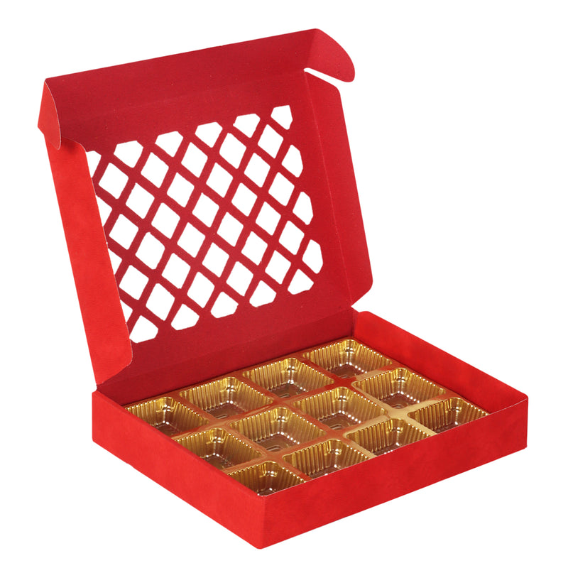 Red Color chocolate/sweets unfolded laser cut box