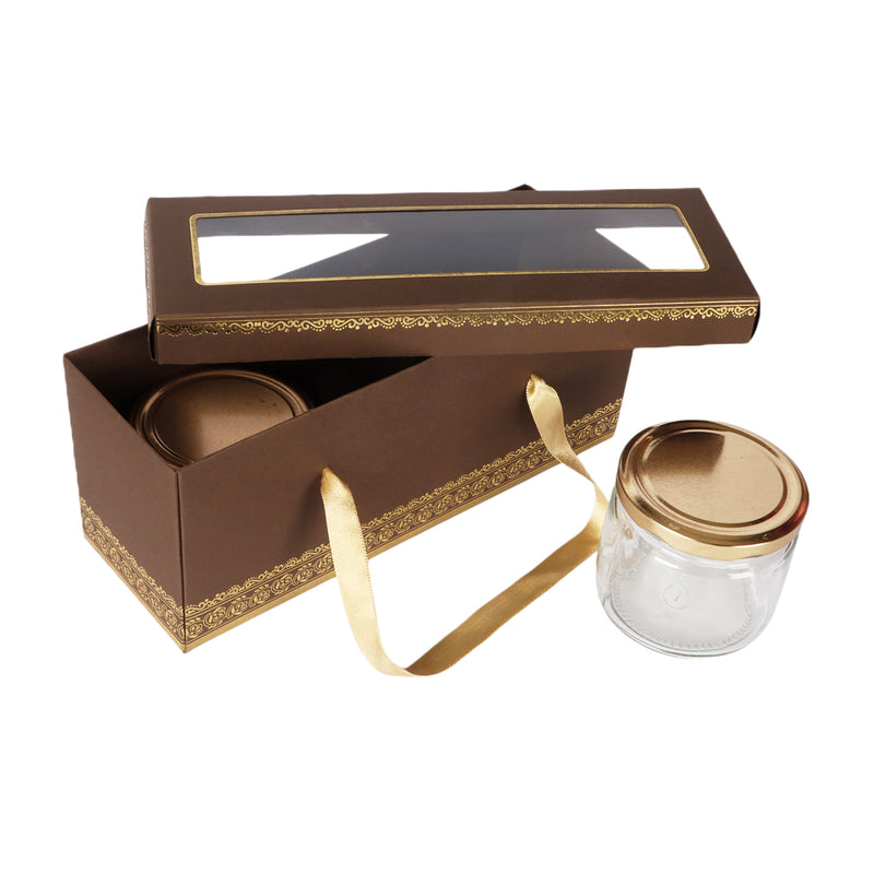 3 Jar Brown Paper Box