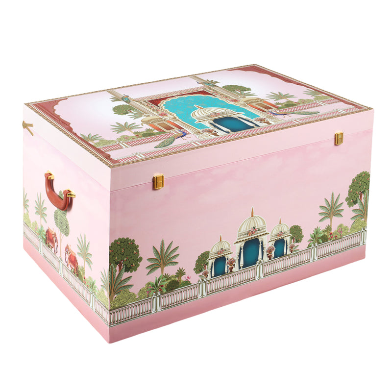 Maharani Mahal Bridal Lehenga Box with Free name customisation - Pink (BL03)