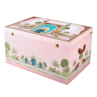 Maharani Mahal Bridal Lehenga Box with Free name customisation - Pink (BL03)