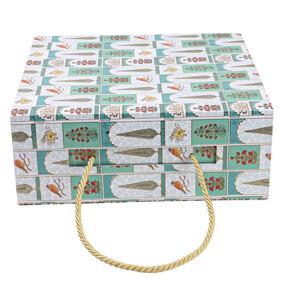 Collabsable Empty Gift Box with Handle (9.75x9.75x3.75 Inch) 9608