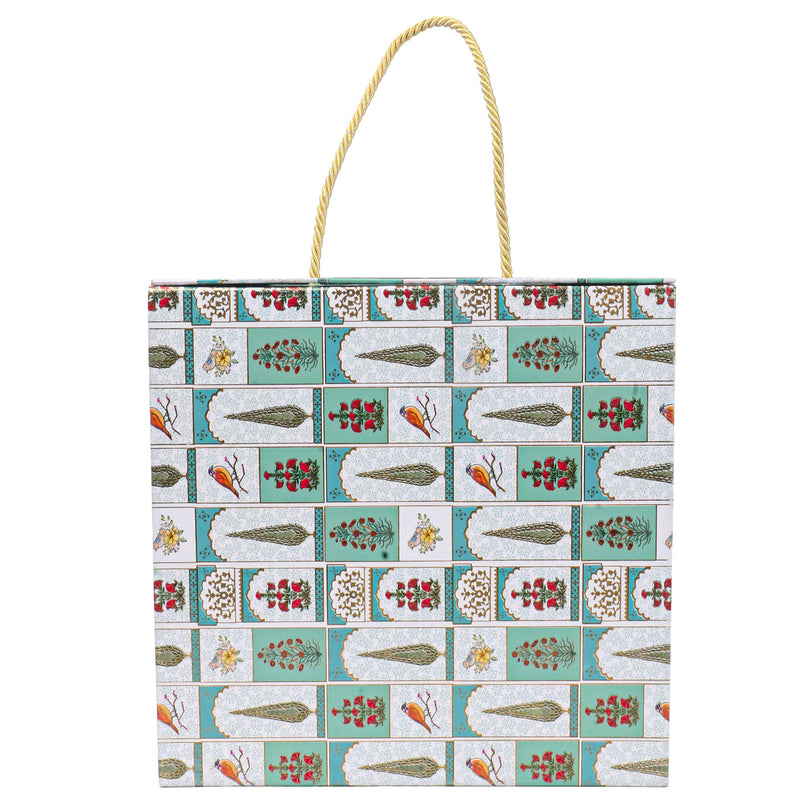 Collabsable Empty Gift Box with Handle (9.75x9.75x3.75 Inch) 9608