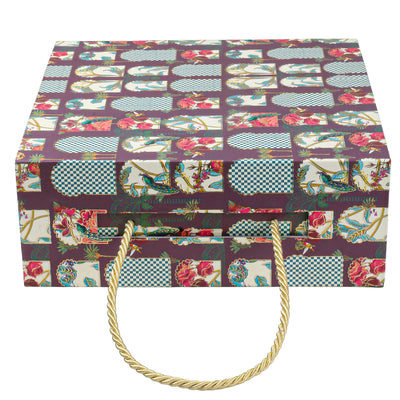Collabsable Empty Gift Box with Handle (9.75x9.75x3.75 Inch) 9607